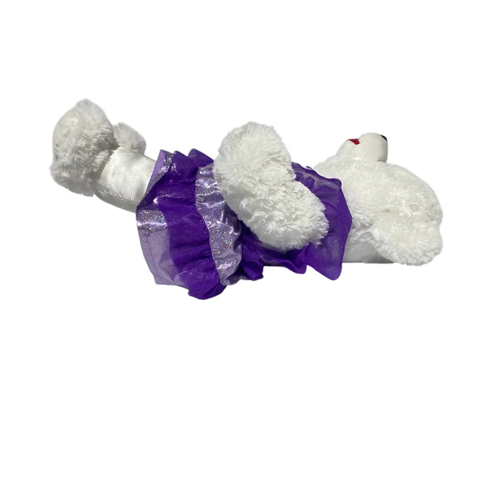 2025 Holiday Time Snowflake Girl Teddy Bear Sparkle Purple Dress Bow 20